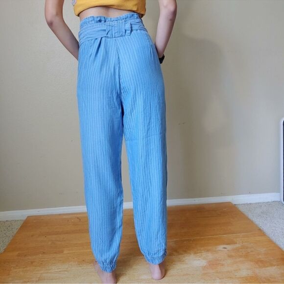 Indigo Rein - Stripped Paperbag Jogger pants  Size M C16 - Picture 2 of 8